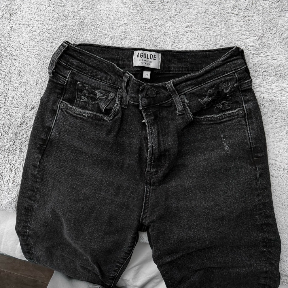 Agolde High Rise Charcoal Jeans